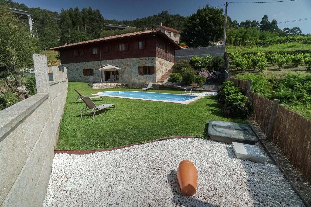 庞特维德拉Casa De Madera Con Piscina Privada别墅 外观 照片